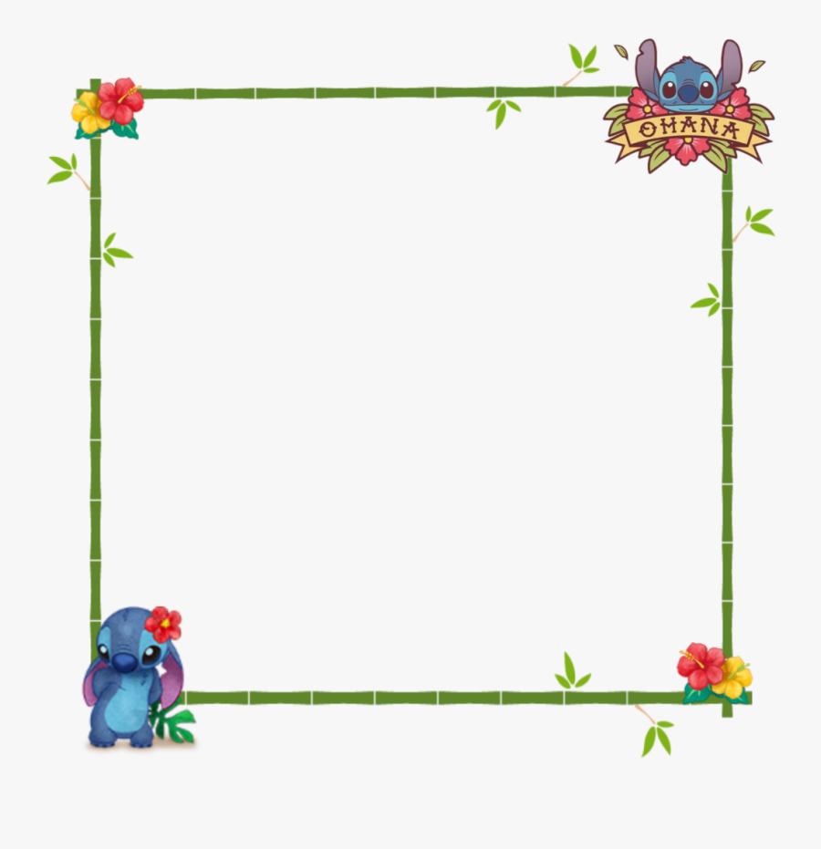 #stitch #lilo&stich #ohana #aloha #hawaii #tropical - Picture Frame, Transparent Clipart