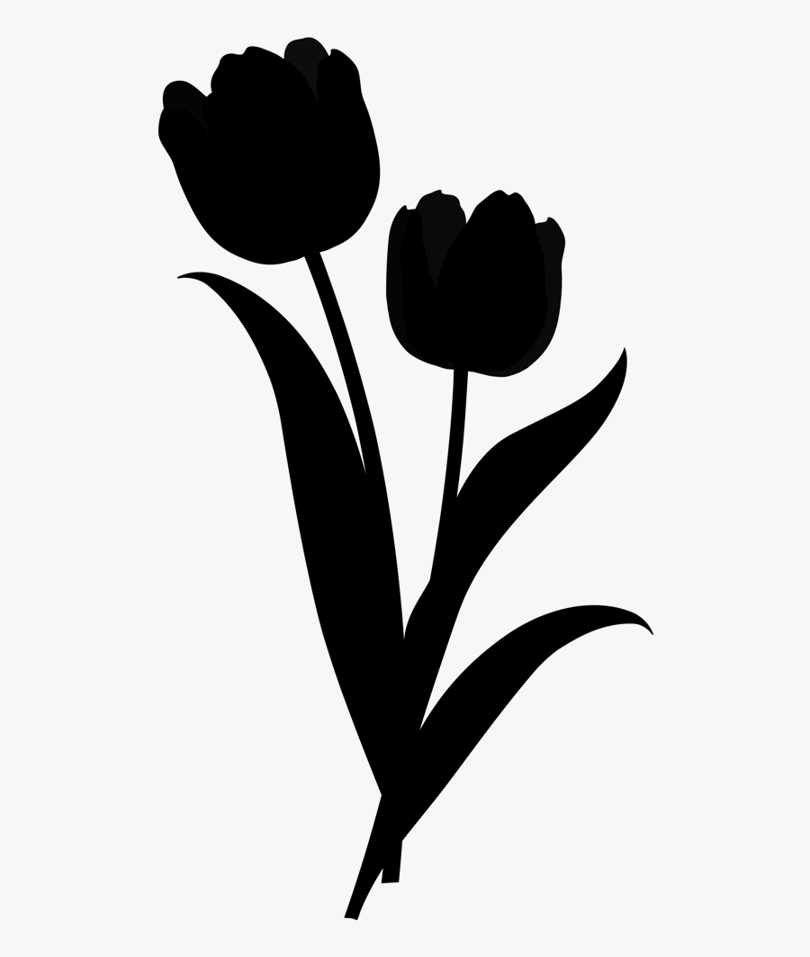 Tulip Clip Art Plant Stem Leaf Silhouette - Simple Tulip Clipart Silhouette, Transparent Clipart