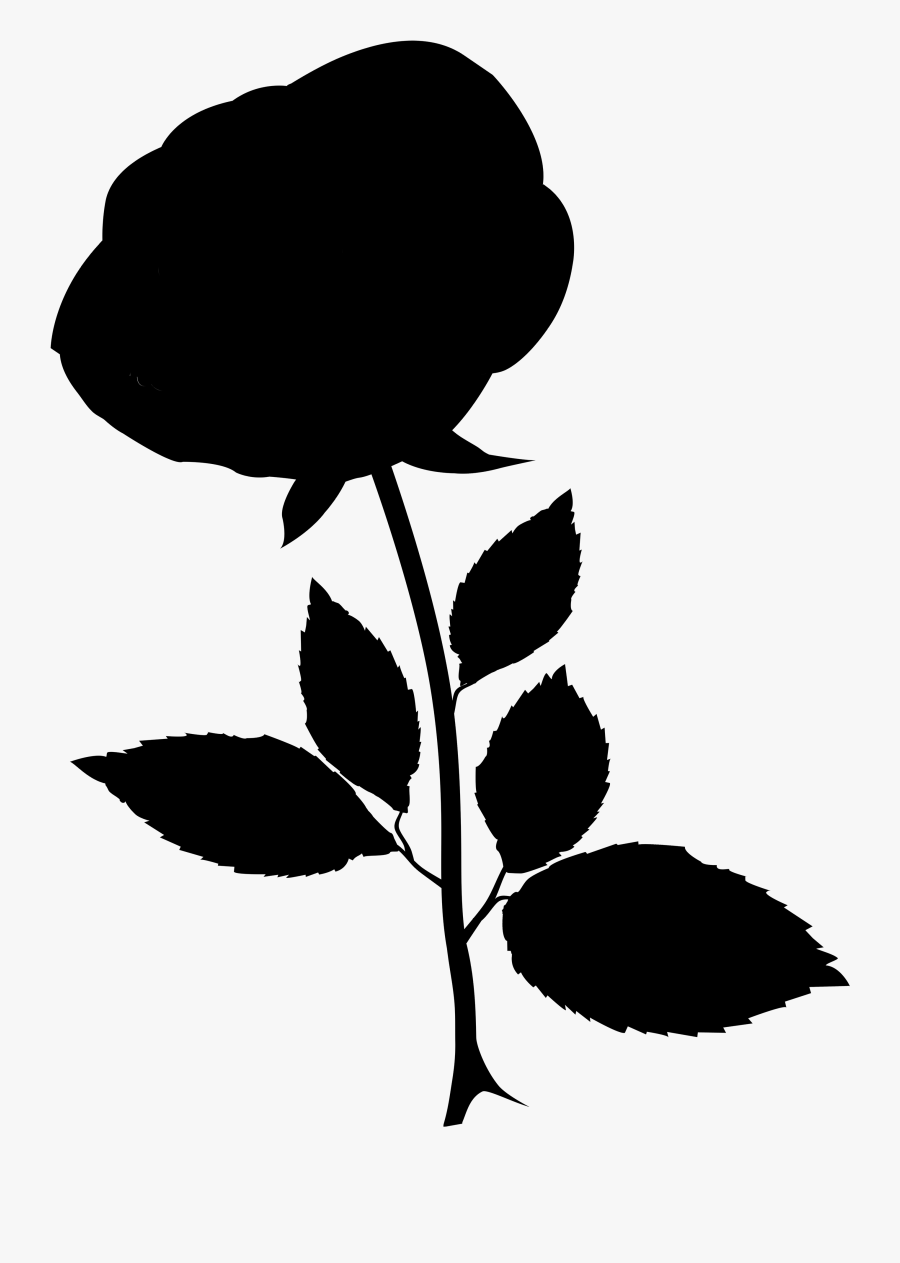Clip Art Leaf Silhouette Plant Stem Flowering Plant - Fondo Con Una Rosa, Transparent Clipart