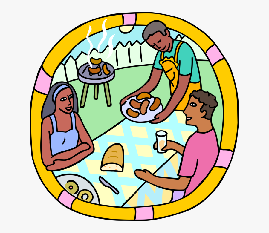 Vector Illustration Of Summer Outdoor Barbeque Barbecue,, Transparent Clipart