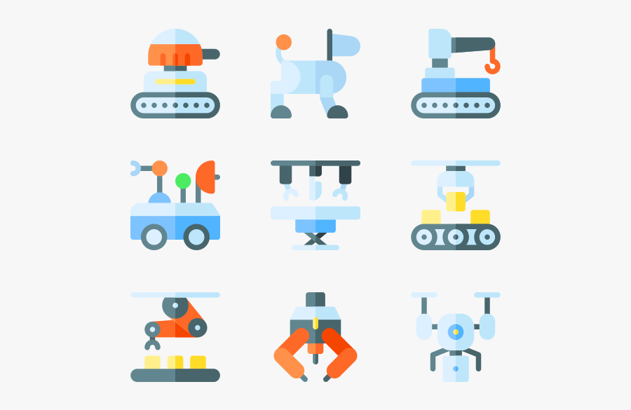 Robotics - Flat Manufacturing Icon, Transparent Clipart