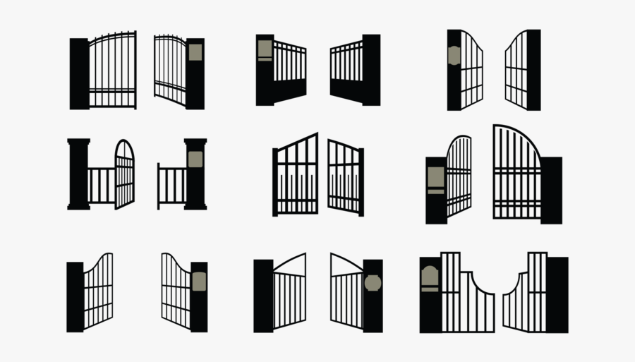 Open Gate Icons Vector - Open Gate Icon, Transparent Clipart