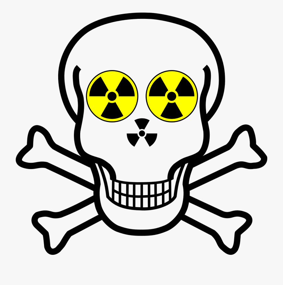 Skull Warning Bones Free Picture - Skull With Two Bones, Transparent Clipart