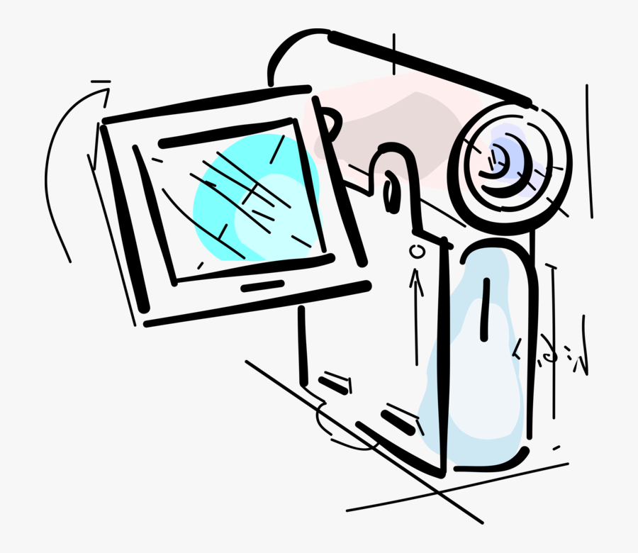 Vector Illustration Of Videocamera Camcorder Video, Transparent Clipart