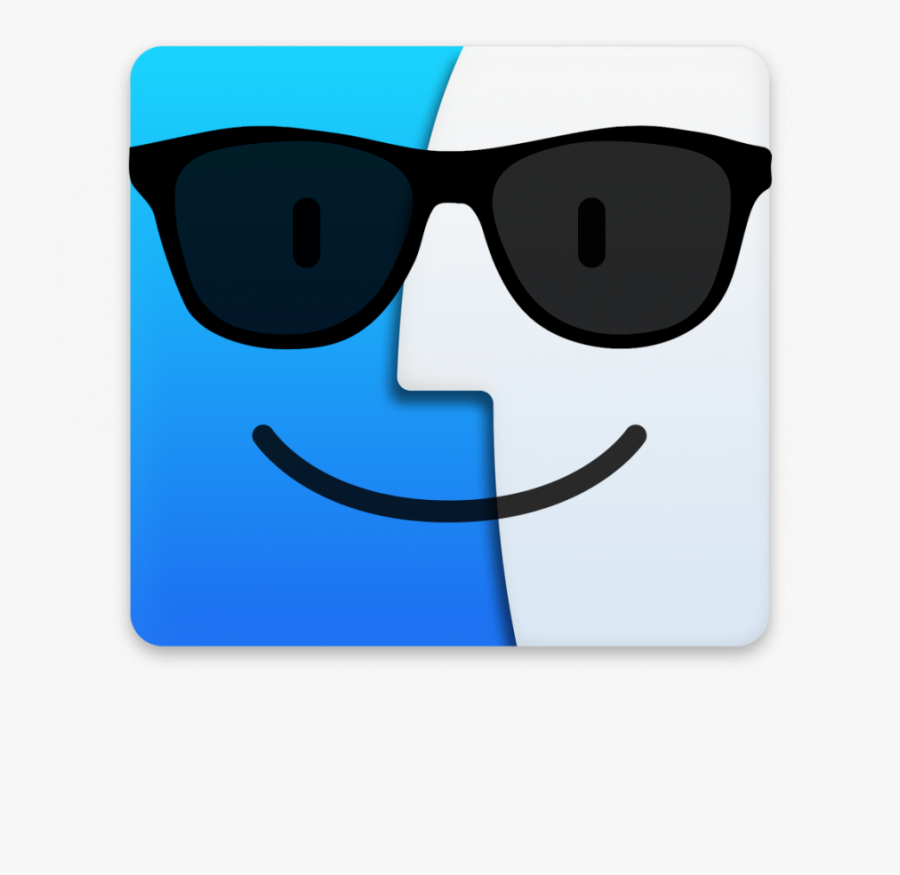 Finder Icon Wearing Sunglasses, Transparent Clipart