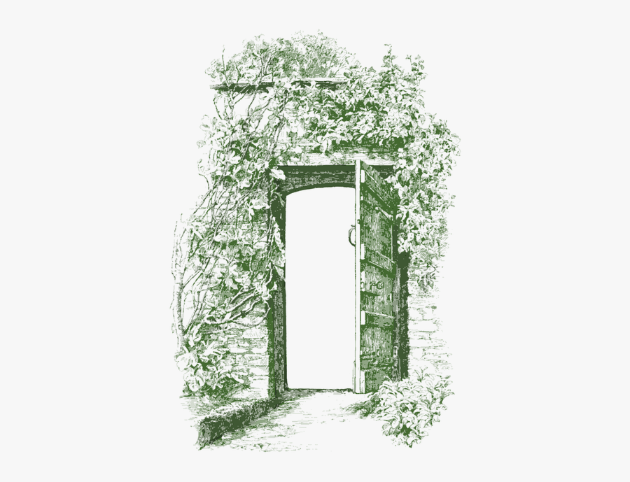 Vintage, Wall, Gate, Ivy, Old, Door, Doorway, Outdoor - Old Open Door Png, Transparent Clipart