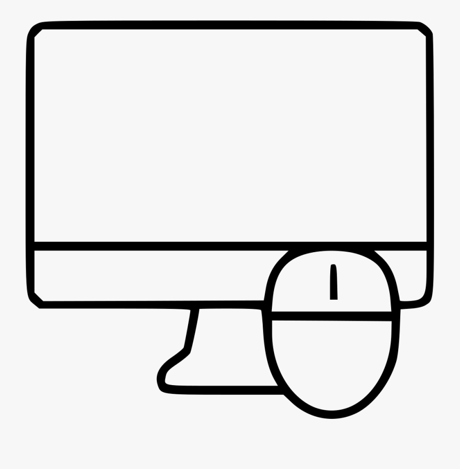Computer Monitor Mouse Pc Mac Desktop Lcd Comments - Line Art, Transparent Clipart