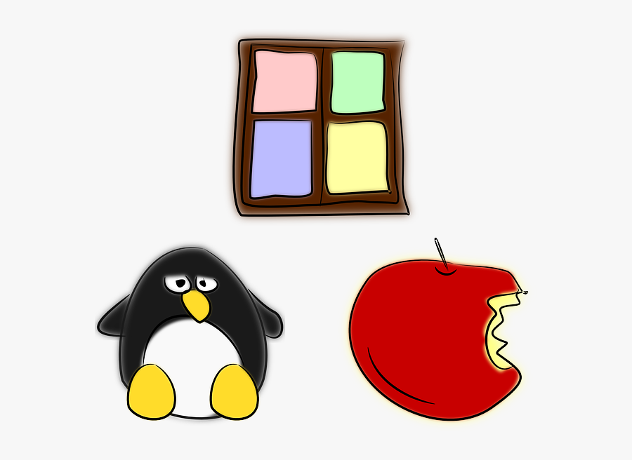 Apple-158063 - Apple Windows And Linux, Transparent Clipart