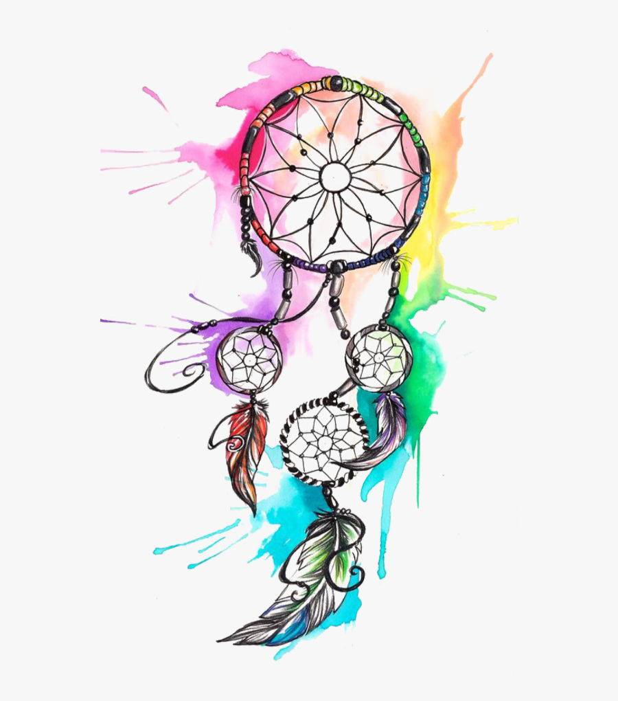 #rainbow #dreamcatcher - Dream Catcher Tattoo Design, Transparent Clipart