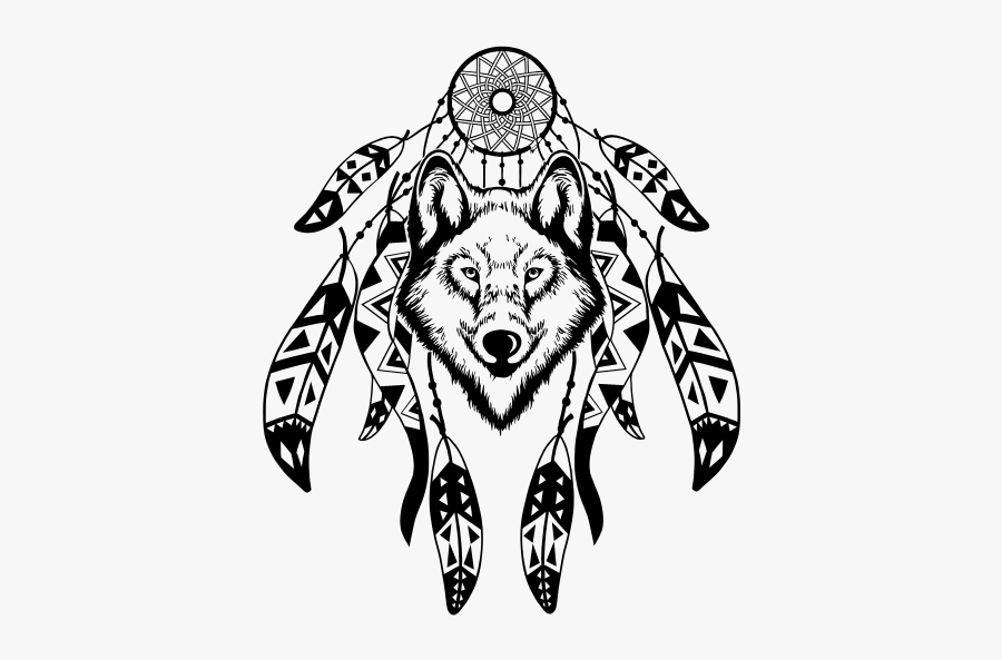 Clip Art Dreamcatcher Wall Decal - Lobo Atrapasueños, Transparent Clipart