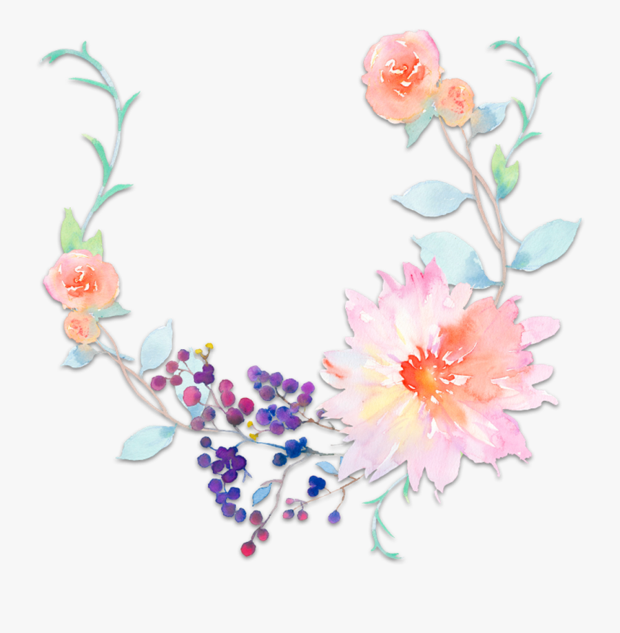 Flower Watercolor Clipart - Watercolour Spring Flowers Png, Transparent Clipart