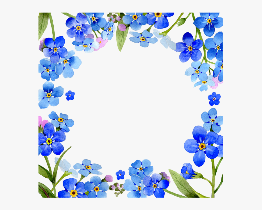 Transparent Rustic Flower Clipart - Marcos De Flores Azules Png, Transparent Clipart