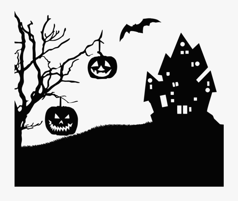Halloween Silhouette Tree Png Clipart - Halloween Landscape Silhouette, Transparent Clipart
