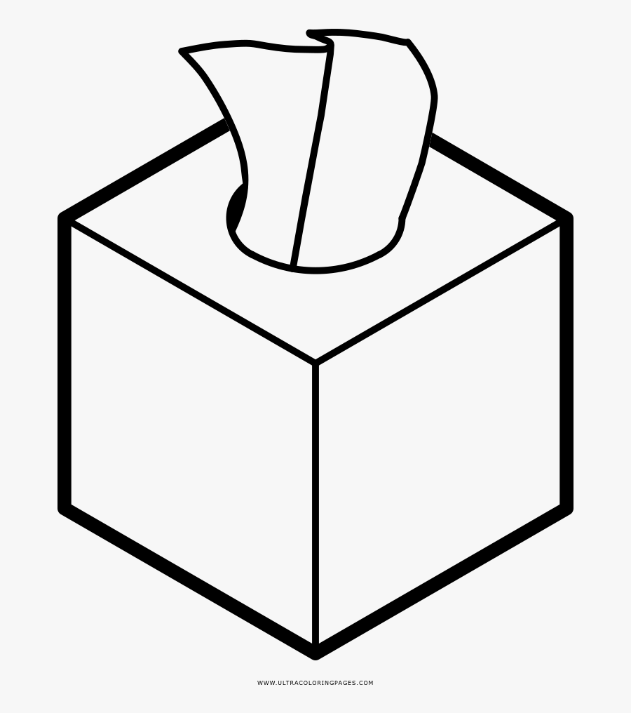 Box Clipart Colouring Page - Tissue Box Coloring Page, Transparent Clipart