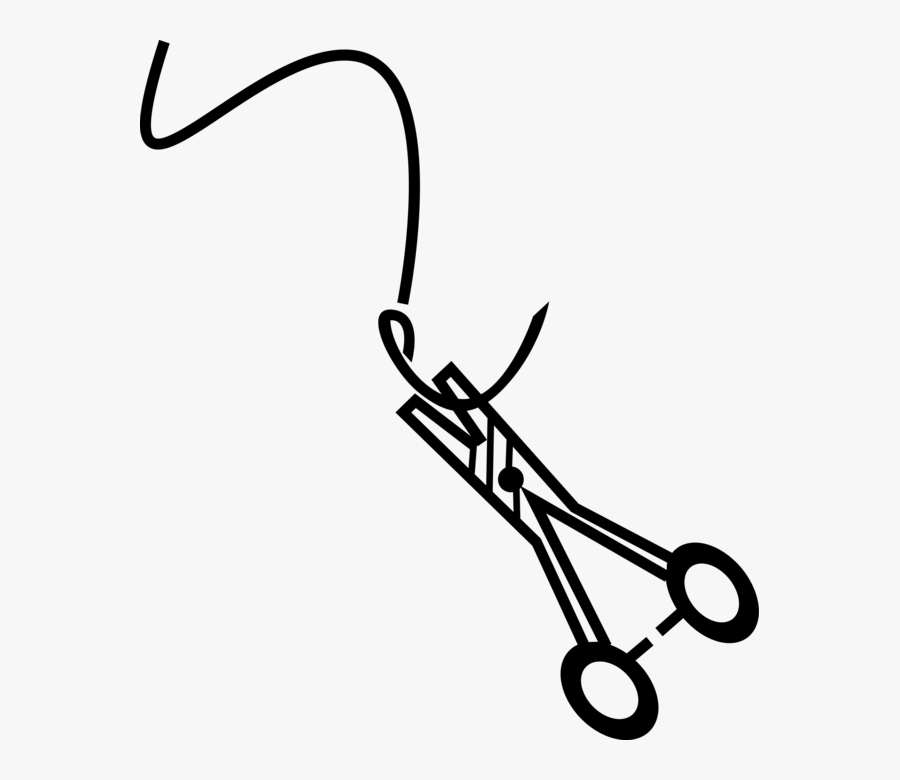 Vector Illustration Of Scalpel And Surgical Suture - Surgery Clipart, Transparent Clipart