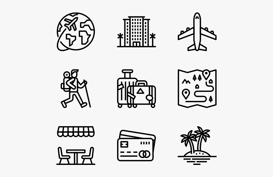 Travel - Surf Icons, Transparent Clipart