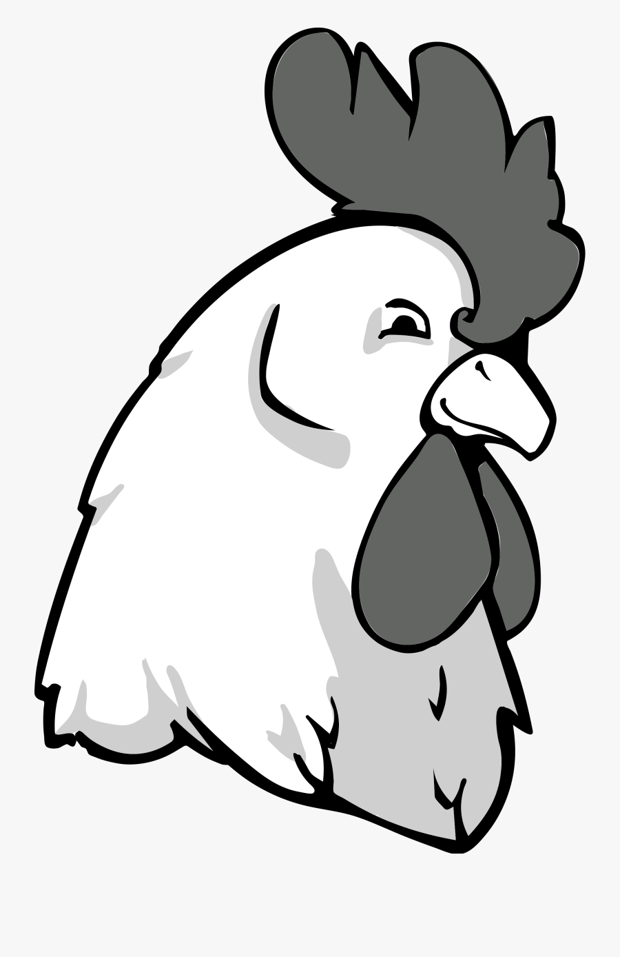 Rooster Bw - Rooster Head Clipart Black And White, Transparent Clipart