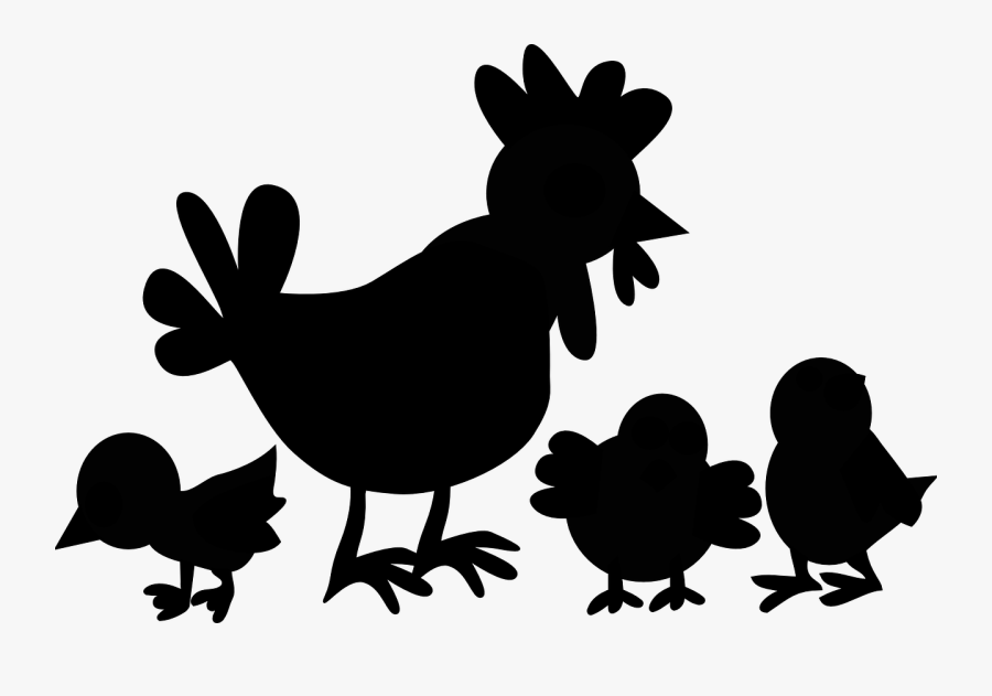 Rooster Black & White - Chicken, Transparent Clipart