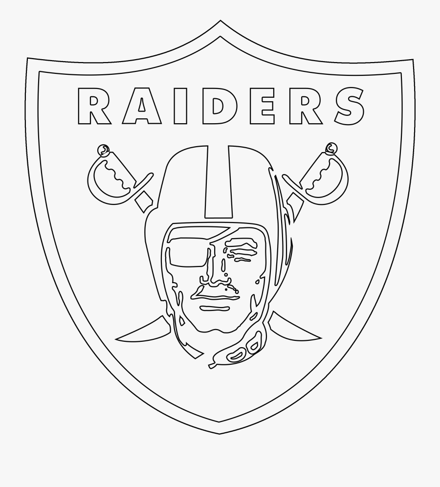 Oakland Raiders Logo Outline - Oakland Raiders Logo Coloring Page, Transparent Clipart