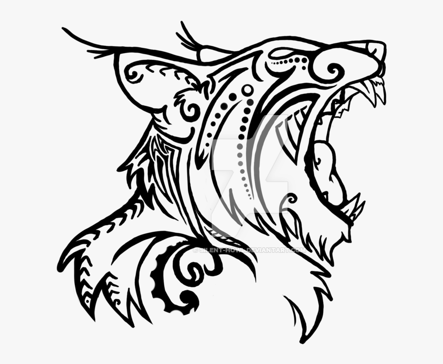 Sunrise Lonewolf 14 2 Lynx Tribal Head By Silent Howl - Roaring Lynx Tribal Lynx Head, Transparent Clipart