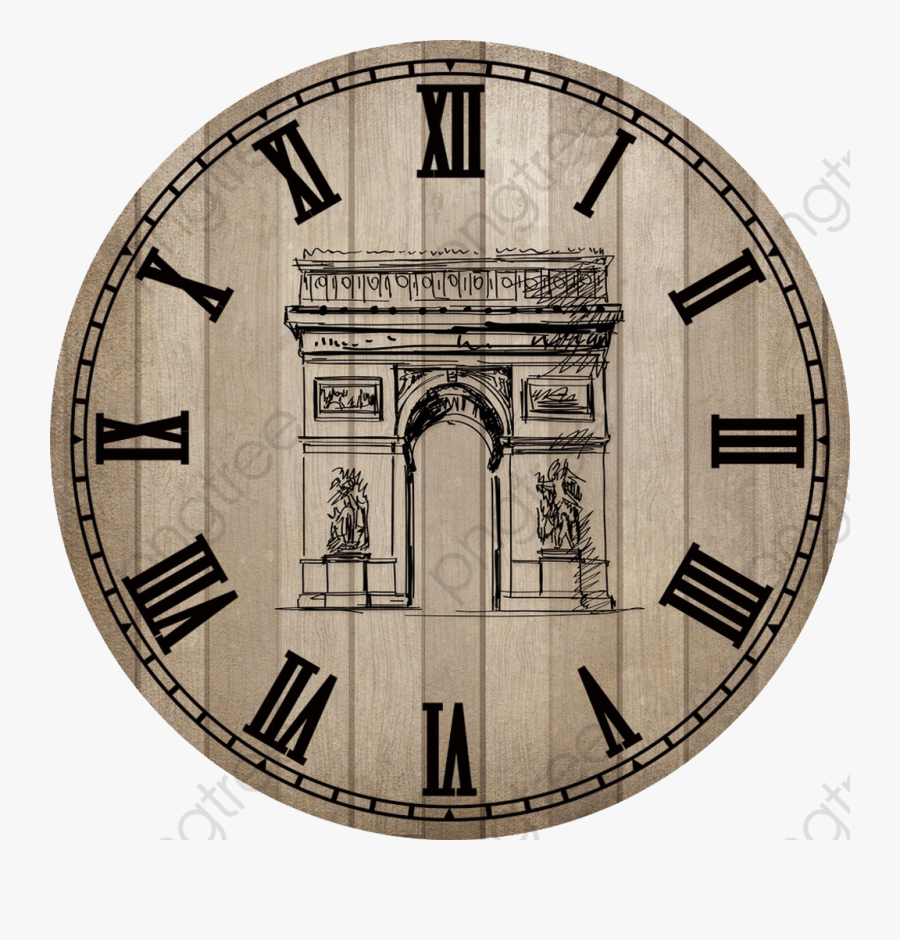 Iron Silent Clock, Arc De Triomphe, Wood Clock, Wood - Old Clock Png, Transparent Clipart