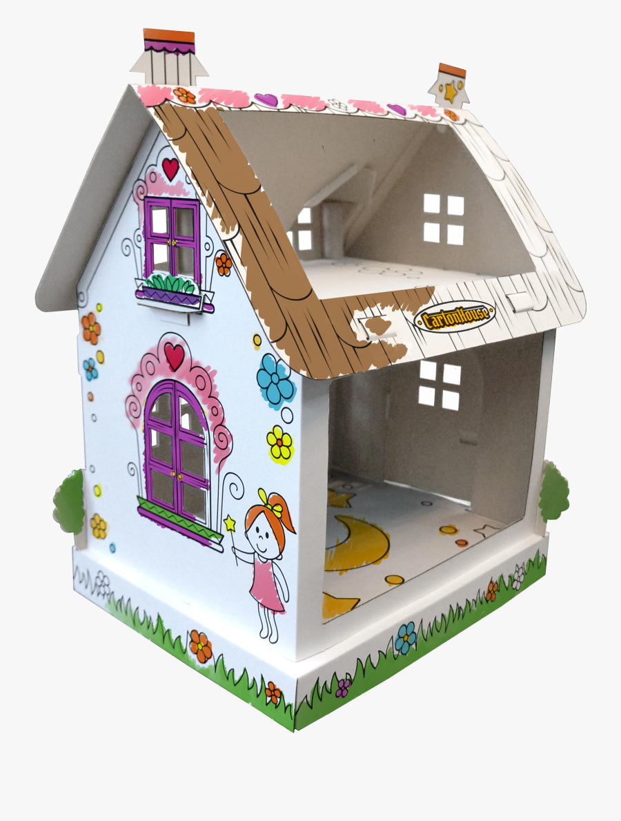 Домик Раскраска Из Картона - Картонный Домик Для Раскрашивания Купить, Transparent Clipart