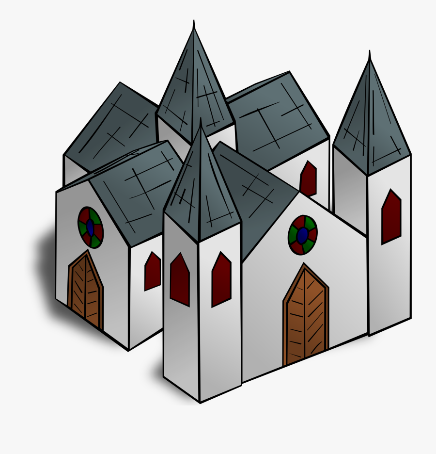 Free Clip Art "rpg Map Symbols - Clip Art Cathedral, Transparent Clipart