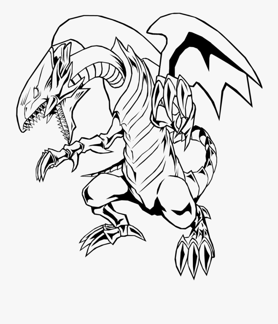 Yugioh Blue Eyes White Dragon Par Coloring - Blue Eyes White Dragon Black And White, Transparent Clipart