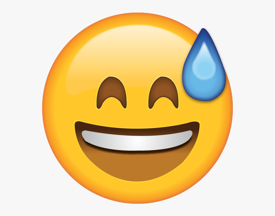 Emoji Transparent Download Smiling With Sweat Emoji - Covent Garden, Transparent Clipart