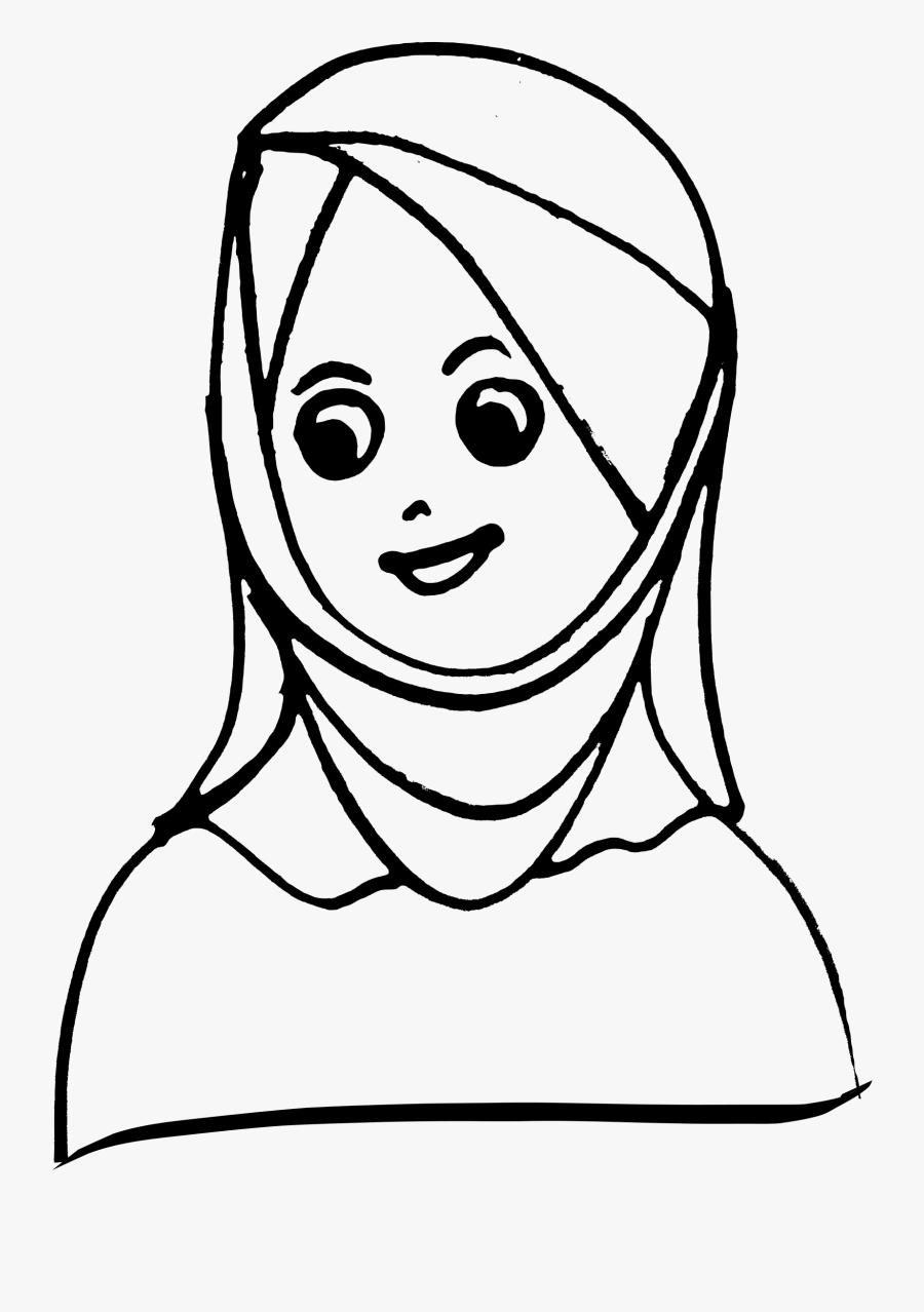 Woman Wiping Head Sweat Clipart - Head Scarf Clipart Black And White, Transparent Clipart