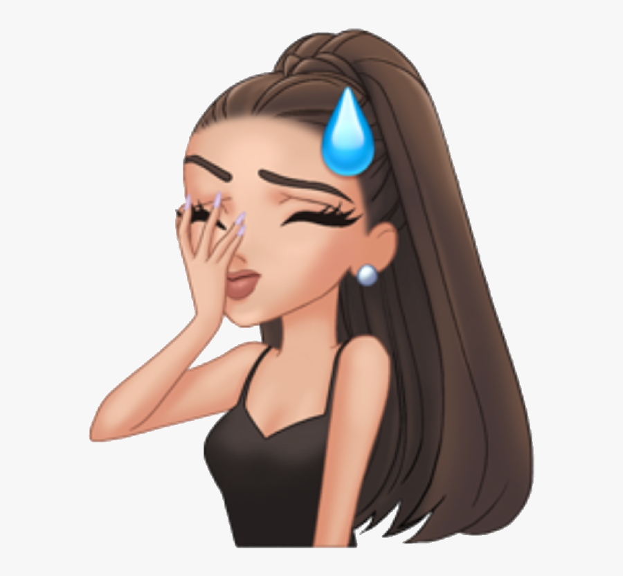 #arimoji #facepalm #sweat #sweating #nervous #emoji - Girl Long Hair Emoji, Transparent Clipart