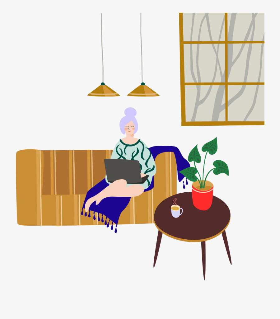Woman At Home Illustrations, Transparent Clipart