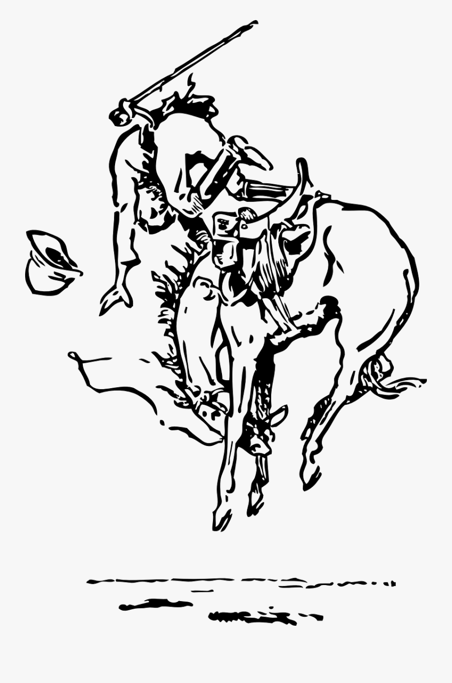 Bucking Horse - Bucking Horse Drawing, Transparent Clipart