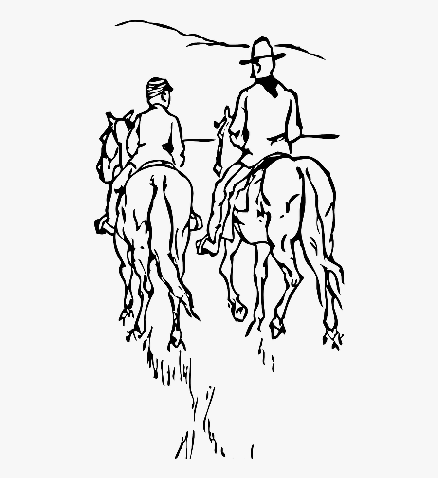 Ranch Drawing Horse Transparent Png Clipart Free Download - Horse Riding Away Drawing, Transparent Clipart