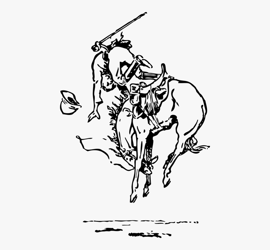 Horse Bucking Man - Bucking Horse Clipart, Transparent Clipart