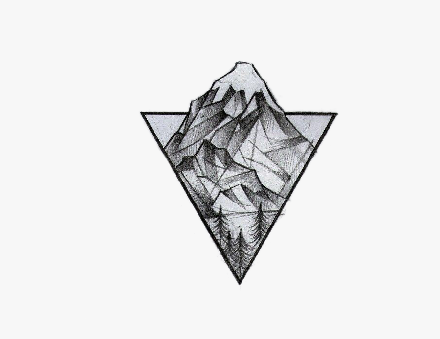 Transparent Mountains Clipart Png - Mountain Triangle Tattoo, Transparent Clipart