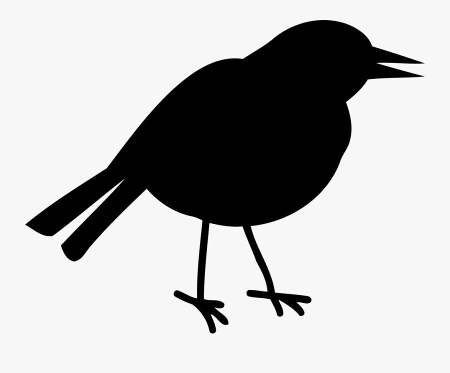 Silhouette,american Crow,monochrome Photography - European Robin, Transparent Clipart