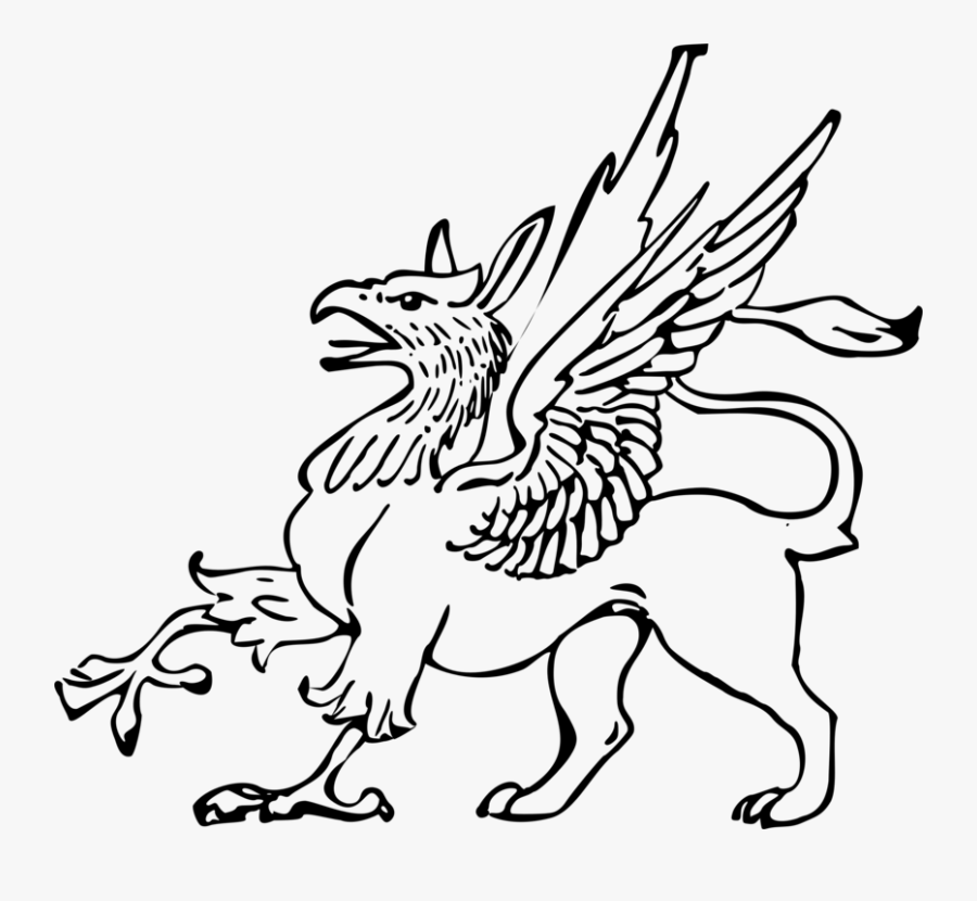 Griffin Line Art, Transparent Clipart