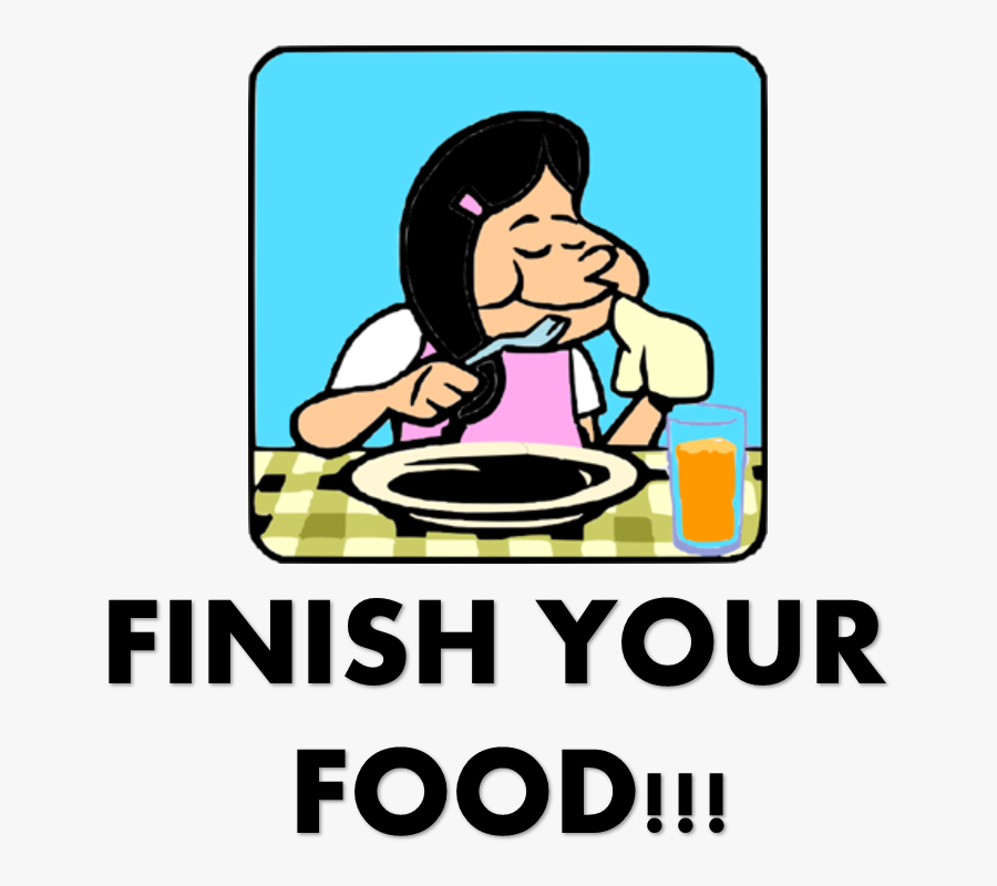 Cartoon Girl Eating Breakfast, Transparent Clipart