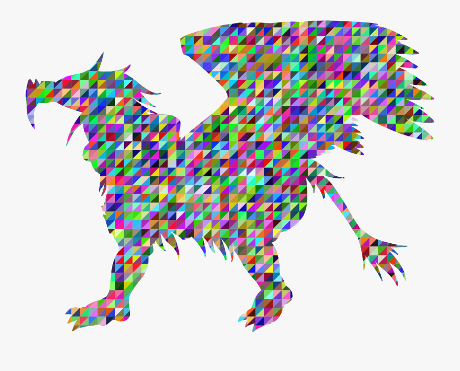 Low Poly Triangular Griffin Silhouette Clip Arts - Griffin Geometric, Transparent Clipart
