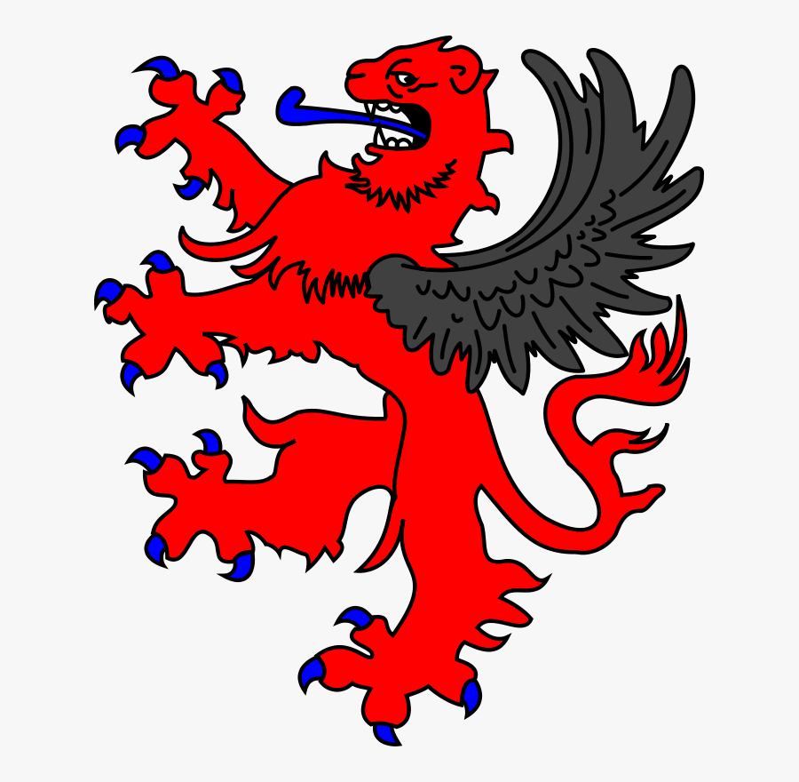 Lion, Winged, Griffin, Rampant, Red, Crest, Heraldry - Winged Lion Coat ...