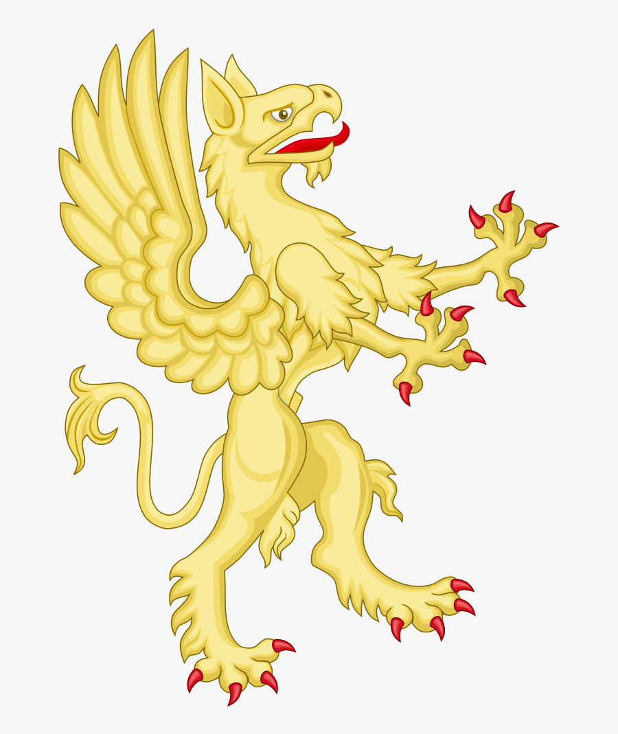 Gold Griffin Supporter - Coat Of Arms Lion Supporter, Transparent Clipart
