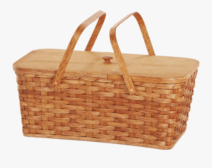 Picnic Basket With Two Handles Transparent Png - Basket, Transparent Clipart