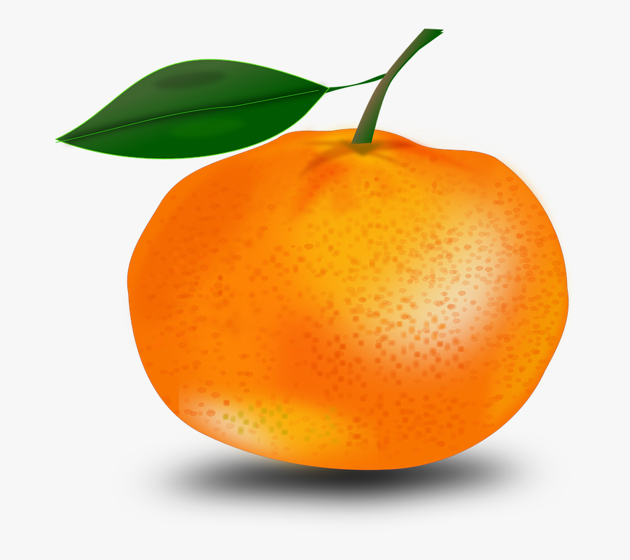 Tangerine, Orange, Mandarin, Mandarin Orange - Orange With A Leaf, Transparent Clipart