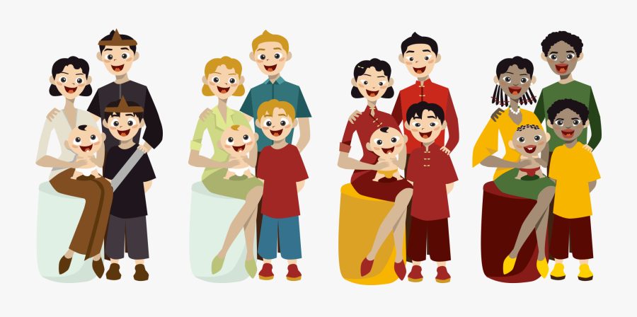 Illustration Members Cartoon Family Free Hq Image - Family Dibujos, Transparent Clipart