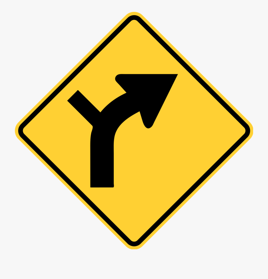Svg Freeuse Download Horizontal Road Clipart - Right Curve Ahead Sign, Transparent Clipart