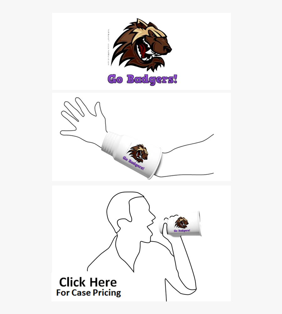 Go Badgers Head Purple - White, Transparent Clipart