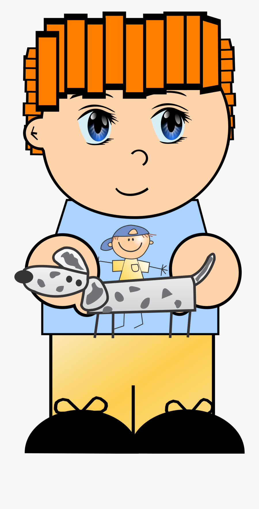 Cartoon Boy With Dog Graphic Black And White - Manga Eyes, Transparent Clipart