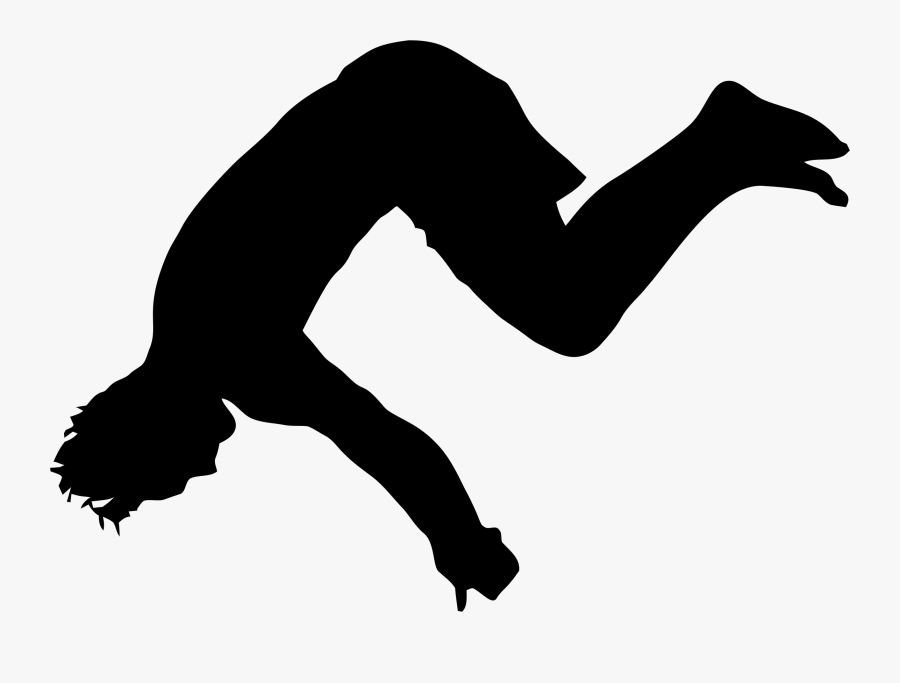 Silhouette,flip Acrobatic,athletic Dance Move - Somersault Images Black And White, Transparent Clipart