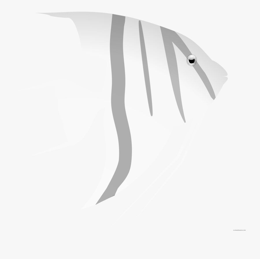 Angel Fish Animal Free Black White Clipart Images Clipartblack - Fish Yellow Cartoon Png, Transparent Clipart